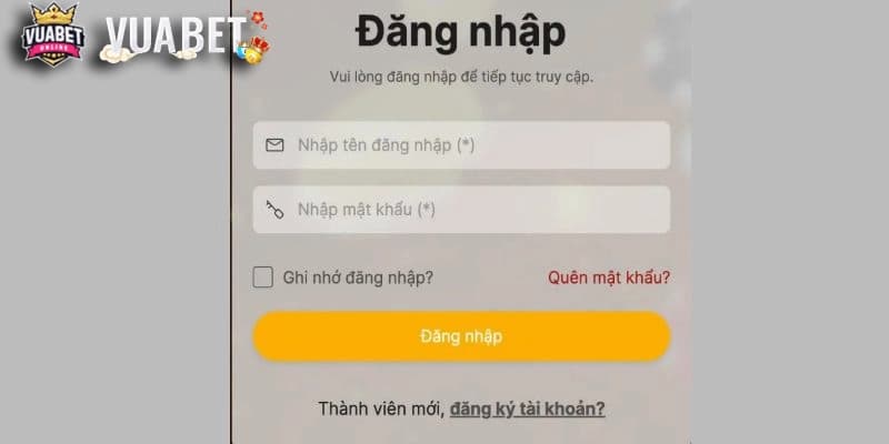 Hướng dẫn cách đăng nhập Vuabet88